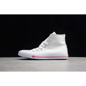 Converse high top white little red star 164683c men's and women's shoes 16