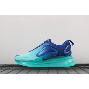 The Nike Air Max 720 sky eye royal blue air cushion running shoe ao2924-400 is a new upgrade of the air unit part. It has a full-length one-piece design. The whole is very futuristic. The upper part is composed of streamlined concave convex structure
