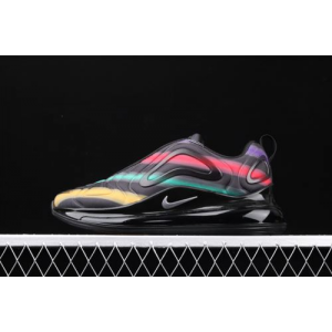 Nike air max 720 quot black neon streaks quot black Aurora rainbow space large air cushion avant-garde sports jogging shoe ao2924-023 original mesh material is extremely stable and correct 3.8cm thick helium high rebound air cushion version