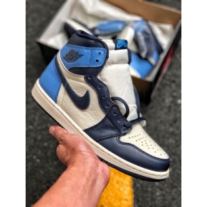 Pure original air jordan 1 high og Obsidian North Carolina blue this shoe is more layered with dark Obsidian tone and campus blue on a white background, and inherits the refreshing temperament of UNC North Carolina dress. Size: 36-47