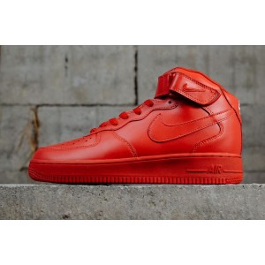 Nike Air Force 1'07 mid gym red custom launch all red middle class aq3775-991