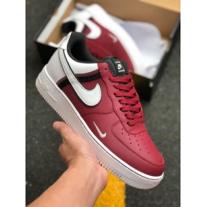 New product shipment Air Force 1 wine red and white stitching ci0061-600 company level air force # No. 1 # low top sports shoes double hook leather stitching built-in air cushion foot feel size: 39 40.5 41 42.5 43 44