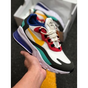 The air max 270 react full-length react cushioning back is an exaggerated and wild air max 270 visible large air cushion shoe, which is also a bold and personalized bright scheme in color matching. The combination and splicing of multiple colors make the scenery on your feet more eye-catching