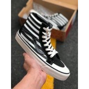 Vance gaobang series Overseas Limited vans style 36 decon SF delicious series canvas half moon Baotou vulcanized board shoes Suede Black and white stripe gaobang vn0a3zcjxmu size: 35 36 36.5 37 38.5 39 4