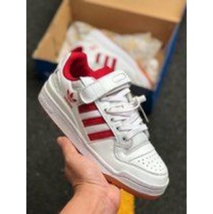 True standard company original box original standard Adidas / Adidas forum mid low classic Velcro retro board shoes men's and women's fashion shoes top first layer leather casual shoes white red article number: b37769 size: 36 36.5 37 38.5 3