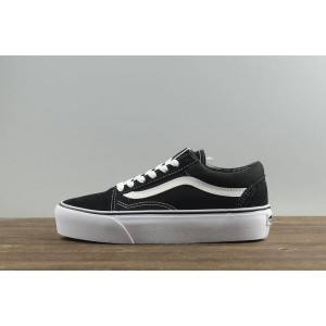 Tiger flutter Vance old skool classic black and white thick bottom inner raised muffin board shoes vn0a3b3uy28