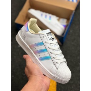 Company level Adidas superstar string logo shoelaces large logo shell head casual board shoes ef3642 new elastic webbing is added on both sides of the tongue to prevent tongue deviation, and the wrapping is also improved. Yards: 36.5 37 38