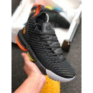 Pure original highest craft black rainbow color nike lebron XVI EP LeBron James 16th generation exclusive original battleknit 2.0 technology upper exclusive use of original cushioning Technology: separate zoom embedded into Max unit for maximum play