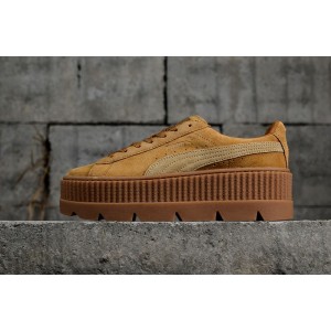 Puma Fenty cleaved creeper Rihanna super thick soled muffin shoes golden brown 366268-02