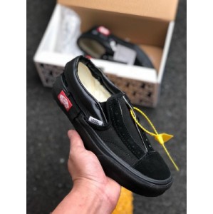 Vulcanization process ? Vance vans class slip-on LX Dr super elastic lazy man pedals on checkerboard board shoes sip on uses high-quality canvas fabric. All details are made according to the standard of vans vault, and vans is also written on the heel