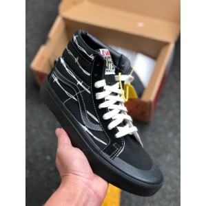 Vulcanization process ? Vance vans Sk8-Hi 138 SF barbed wire high top casual board shoes have become one of the most representative classic shoes of vans with highly recognizable contour and side body stripes, continuing the iconic side stripes