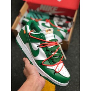 Off-white x Futura x Nike Dunk Low three party co branded Article No. ct0856-100 white green deconstruction size: 36.5 37.5 38.5 39 4