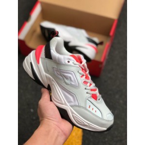 Nike m2k Tekno x27 pink foam x27 retro trend versatile travel daddy shoes Qingdao original one-time foaming original mold original last version original mold development heel is shaped by Taiwan OEM shaping machine consistent with the authentic water-based glue one-time fit anti opening embroidery perfect reproduction