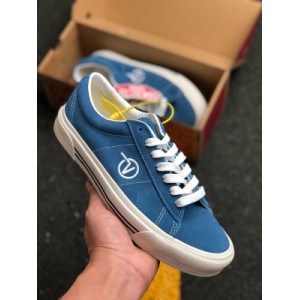 Vulcanization process upgrade, the most correct original aluminum last data on the market, and the development of beak last version ? Fansi vans UA Sid DX Anaheim factory suede Anaheim series low top suede vulcanized versatile board shoes old cloth blue and white logo
