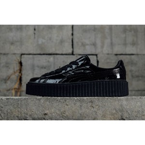 Puma suede creepers - muffin shoes with all black paint 364465-01