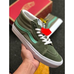 Tmall official new color vans sk8 hi reissue middle top canvas casual skateboard shoes suede white green vn0a3wm3vxy2 men's and women's shoes true standard vulcanization process original steel seal material standard ? Yard number: 35 36 36.5 37 38.5