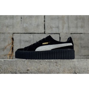 Puma suede creepers - muffin shoes black and white 361005-01