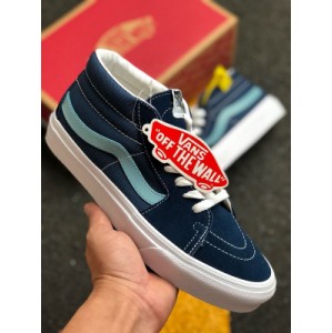 Tmall official new color vans sk8 hi reissue middle top canvas casual skateboard shoes suede white blue vn0a3wm3vxy2 men's and women's shoes true standard vulcanization process original steel seal material standard ? Yard number: 35 36 36.5 37 38.5