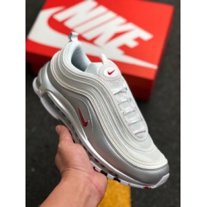Air max 97 QS silver bullet retro air cushion versatile white leisure sports jogging shoe at5458-100 details perfectly distinguish the market leading version original TPU reflective material market first original model original air cushion refuses to apply the male sole shoe type, and constantly proofread and compare the original