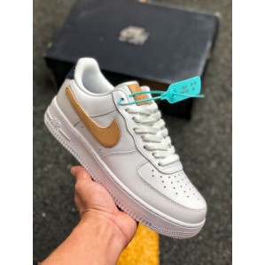 Company level Nike Air Force 1 x27 07 lv8 quot exchangeable Swoosh quot Air Force 1 hook changing Velcro casual board shoes high quality and correct top leather accurate card color full body shows milky white effect, which is different from the market