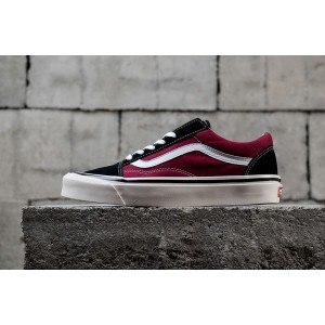 Shipment vans / Vance old skool Anaheim contrast low top casual board shoes wine red and black vn0a38g23r1u