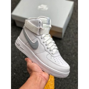 Original last development paper plate built-in full-length Air sole unit Nike Air Force 1 high x27 07 3 x27 white / blue classic high top leather versatile casual sports board shoe at4141-100 size: 36