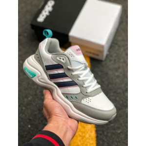 Company level Adidas Adidas ogiginals struts clover new lightweight daddy shoes casual shoes leather upper embellished with hollow out finish iconic three stripes with modeling midsole and comfortable outsole "thick Daddy" temperament is thick and comfortable for you