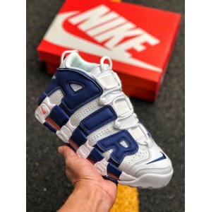 Company level version nike air more uptempo'96 og Knicks Knicks Knicks big Pippen series / big air white blue original level highest craft exclusive air white black original box original standard highly recommended this version official article number 92
