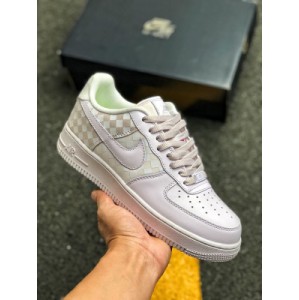NikR Air Force 1 Low Air Force 1 Classic White Grey lattice stitching genuine order first layer cowhide perfect shoe type built-in original sole air cushion imported high-speed locomotive line imported machine blade cutting upper cut is very perfect imported lacing machine lacing line original standard original box has been inspected