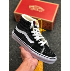 Vans sk8 hi Vance high top winter Plush men's and women's shoes casual sports board shoes resist the cold trend and constantly add wool inside to bring you extraordinary surprises process: vulcanization 1:1 weight 1:1 true standard original steel seal material standard shoe type standard certificate size: 35 36.5