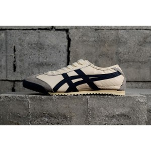 ASICs ghost grave tiger neutral mexico 66 series casual shoes lambskin rice Navy