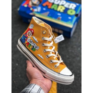 Super Mario Bros. x Converse one star 40th anniversary Mario high top vulcanized canvas shoe 169168c size: 35 36 36.5 37 37.5 38 39.5 40