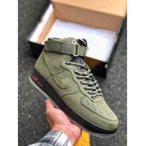 Company level NK Air Force 1 high x27 07 2019 new military green air force No. 1 high top board shoe cj9178-200 details newly revised built-in sole full-length air cushion correct clamping color correct midsole cloth routing two-dimensional shoe size: 40