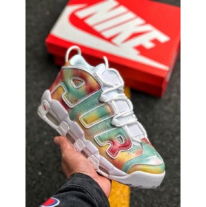 The original version of the original version of the original technology exclusive air cushion original box original nike air more uptempo Barclay green large leather series / large air fashion casual large leather basketball shoes are based on the graffiti culture popular in the street