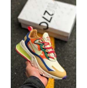 The bold profile of Nike Air has raised Nike Air Max 270 React to a new height while Nike React foam has provided excellent cushioning in the middle of the bubble. Imagine the whole day with a comfortable style: CQ4805-071 size.