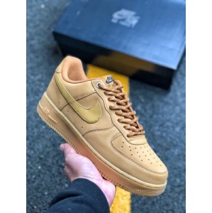Air Force 1 Low 07 lv8 quot wheat / flat quot wheat air force No. 1 low top cj9179-200 19 new QR code shoe logo with built-in RFID chip this year, Nike continues to launch wheat AF1 with high top and low top