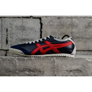 ASICs ghost grave tiger neutral mexico 66 series casual shoes lambskin black dark blue red