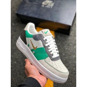 Company level Nike force 1 x27 07 PRM 1 white metal gray hook air force No. 1 low top casual cricket shoe ci0065-100 inspired by the grass court of tennis, this shoe combines soft white outsole with sports green and bright black embellishment, simple white