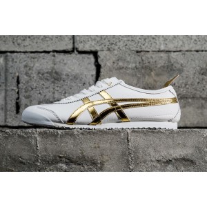 ASICs ghost mound tiger neutral mexico 66 series casual shoes parchment white gold