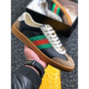 Imported Italian first layer calfskin ? Li Yifeng's same high luxury brand gucci jbg leather and suede versatile Leather Patchwork gentleman Moral Training Board Shoes royal blue black green wine red raw rubber 521681 0pv20 957 yards number: 38-44 no half yard east