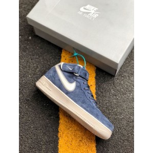 Company level air force 1 Mid Navy sky star limited Article No.: aa1118-007 correct version ? Don't note: gaobang air force leisure board shoes are purchased with original leather materials, original boxes, original standard steel seals, and full-length built-in air cushion size: 36.5 37