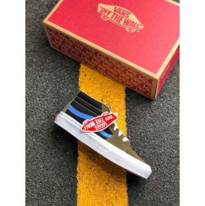Vans sk8 mid Vance color blocking medium top casual board shoe vn0a3wm3tgq this shoe is made of the most classic suede combined with canvas. Duracap rubber is used in the easily worn area of the toe cap to provide longer wearing life. Ultracush HD cushioning