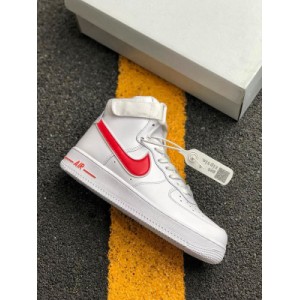 Company level Nike Air Force 1 high x27 07 3 x27 white / Red Air Force 1 Classic high top leather versatile casual sports board shoes original last development version paper version built-in full-length Air sole air cushion original box original standard Article No.: at41