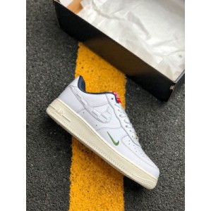 Kiss x Nike Air Force1 low Ronnie FIEG super co branded shoes 2020 the first all air force one cu2890-193 double hook design is the most eye-catching, in addition to the double hook