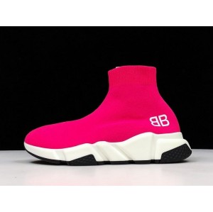 Q28 G5 Balenciaga speed stretch knit mid neckers mid top knitted socks sneakers BB letter pink ecba700850a