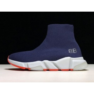 Q28 G5 Balenciaga speed stretch knit mid neckers mid top knitted socks sneakers BB letter dark blue men and women 36-45