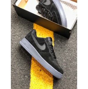 The original last developed version paper plate is Taiwan produced and imported high silk suede leather with full-length Air sole air cushion ? Nike Air Force 1 07 lv8 suede quot Black / anticite quot air force one classic casual sneaker