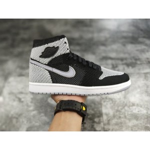 $220 Nike Air Jordan 1 flyknit black grey style: 919704-003 size: 40.5 41 42.5 43 44.5 45 46