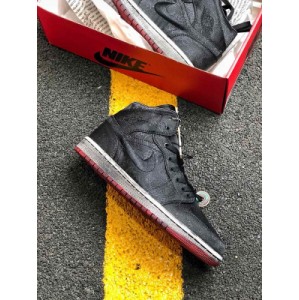 Clot x Air Jordan 1 Mid fearless Joe No. 1 middle school made old black silk double-layer tear version part No.: cu2804-100 the fearless ones all co branded with eight hole air