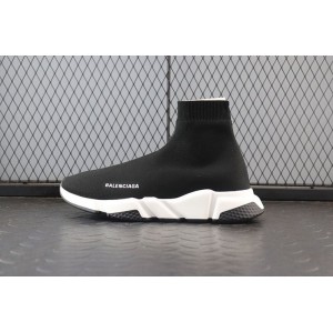 H12 Balenciaga speed stretch knit mid neckers mid top knit socks sneakers black and white 477289w05g01000